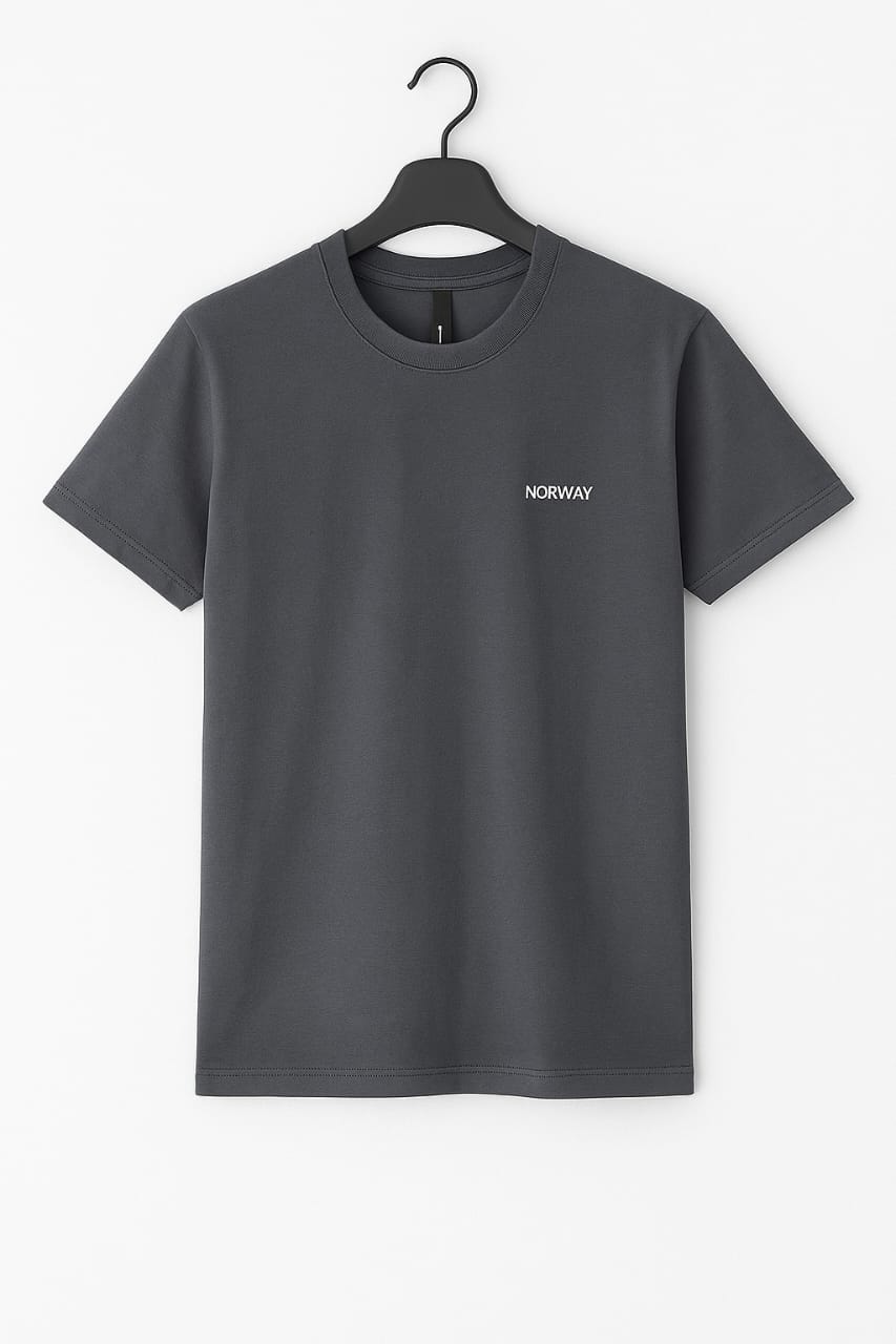 Men’s Minimalist T-Shirt – Norway Chest Print Tee