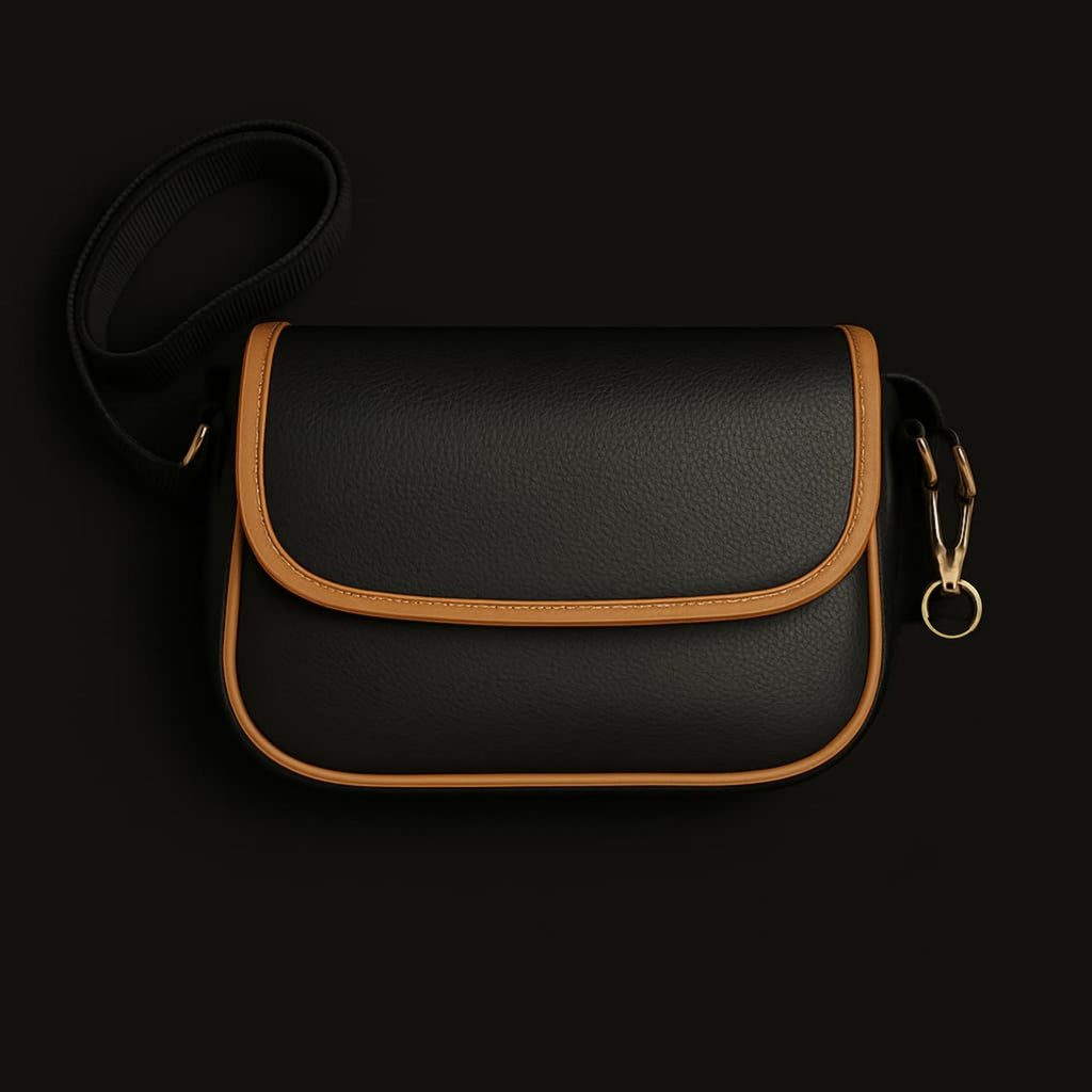 Crossbody Sling Bag – Contrast Trim & Mini Pouch