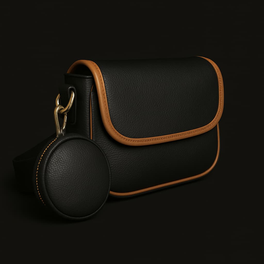 Crossbody Sling Bag – Contrast Trim & Mini Pouch