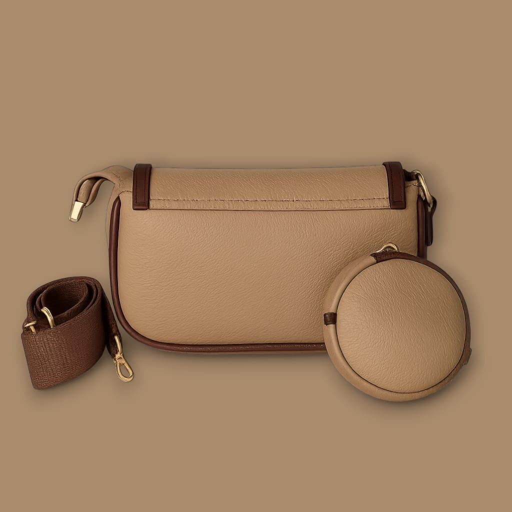 Crossbody Sling Bag – Contrast Trim & Mini Pouch