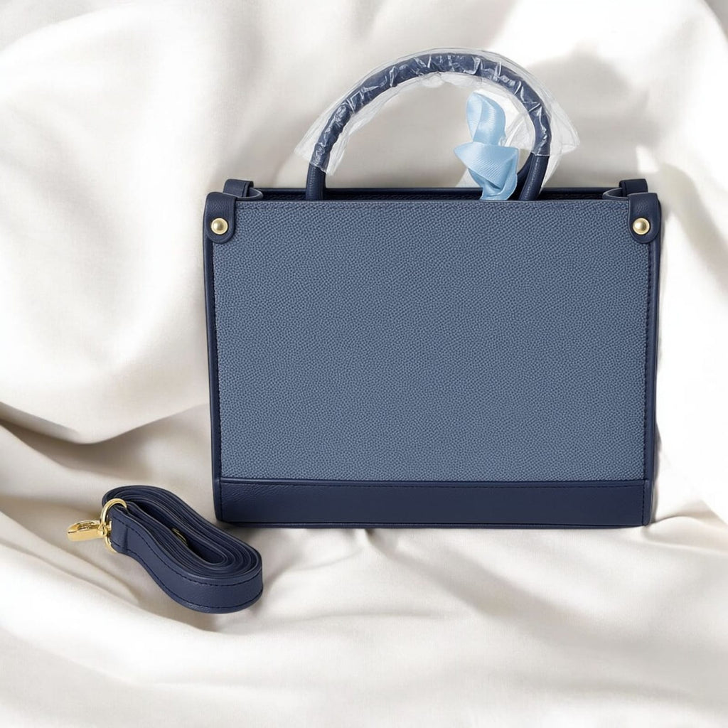 “Elegant Taupe Mini Bag – Gold Detail & Scarf Charm”