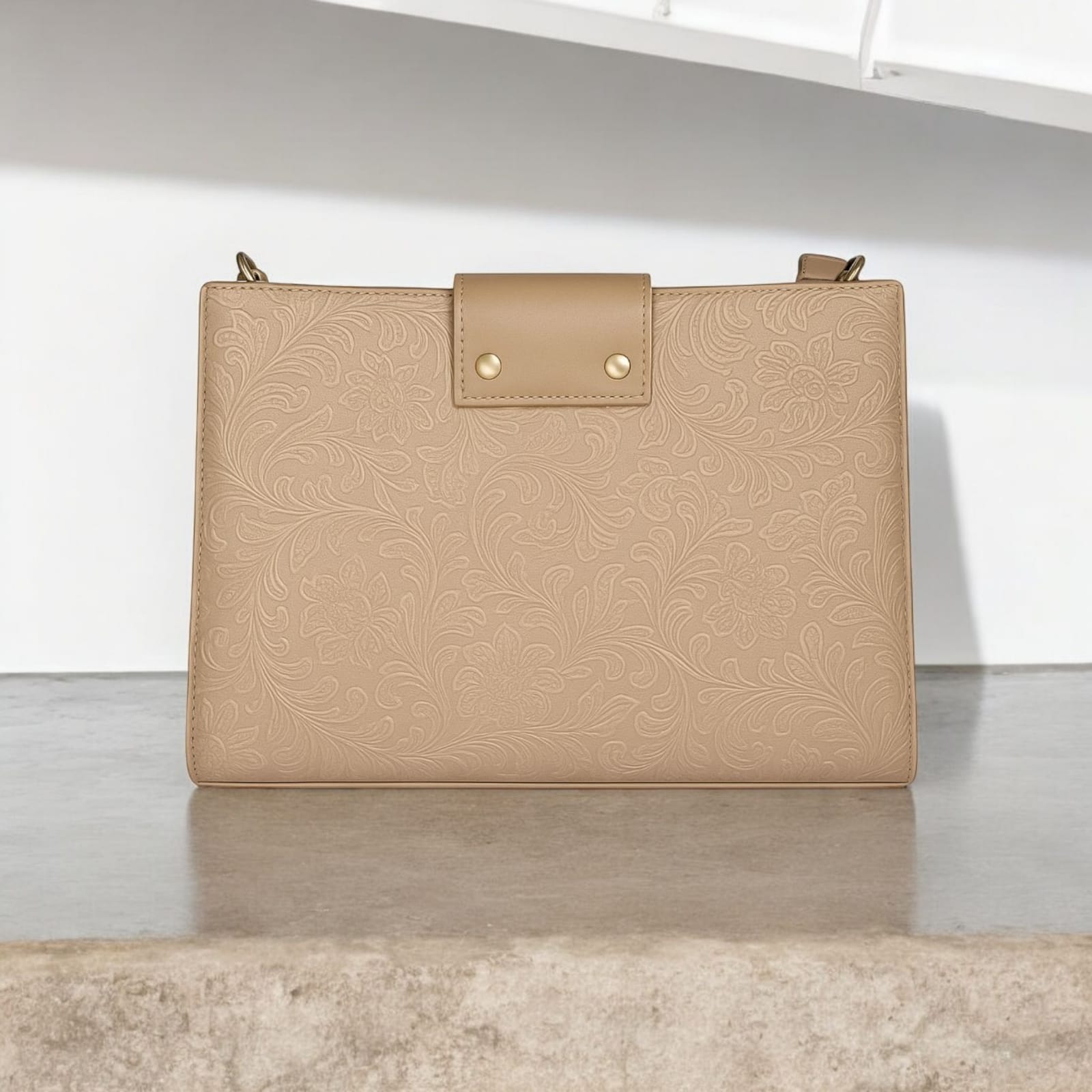 Embossed Evening Shoulder Bag – Textured Floral Finish