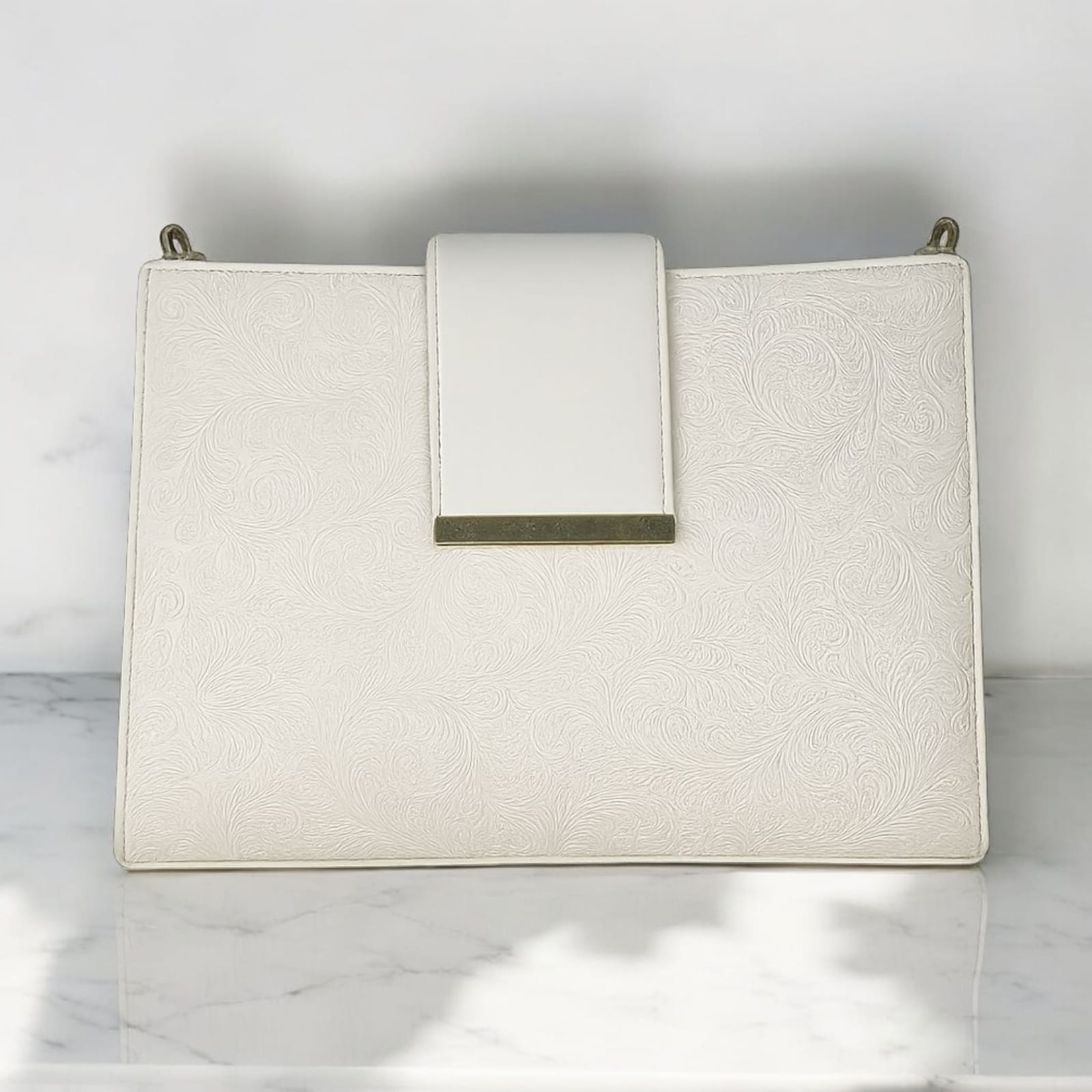 Embossed Evening Shoulder Bag – Textured Floral Finish