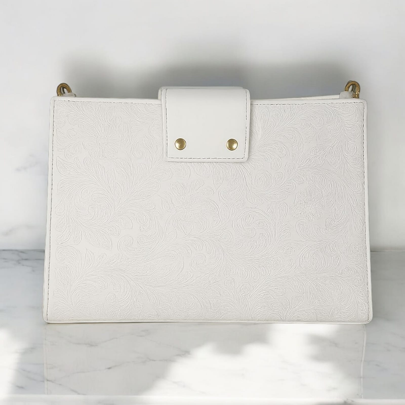 Embossed Evening Shoulder Bag – Textured Floral Finish