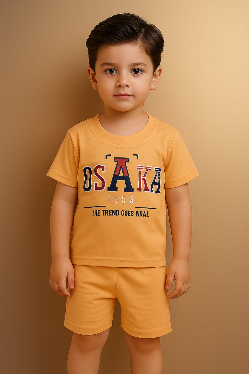 "Boys Osaka Graphic Co-ord Set – Bold T-Shirt & Shorts | Viral Trend Summer Wear"