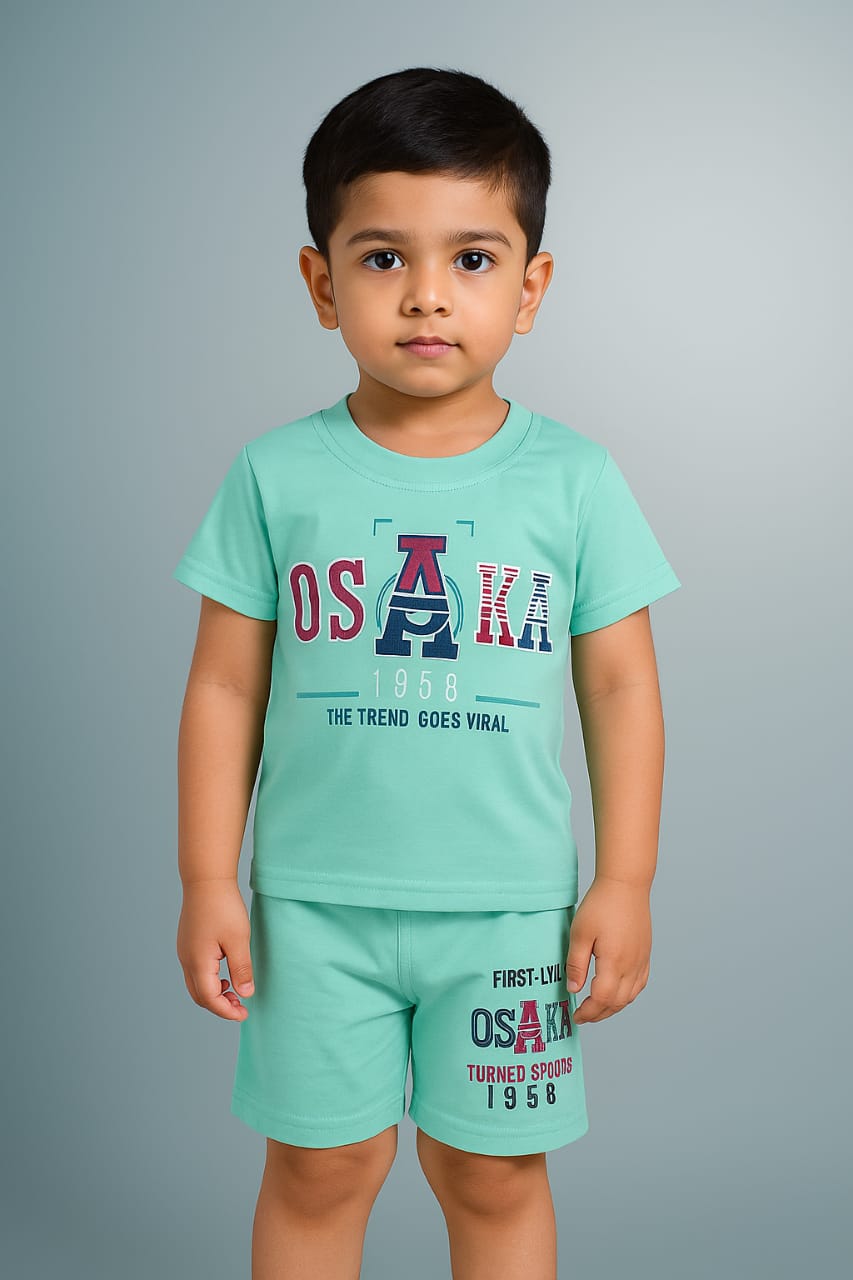 "Boys Osaka Graphic Co-ord Set – Bold T-Shirt & Shorts | Viral Trend Summer Wear"