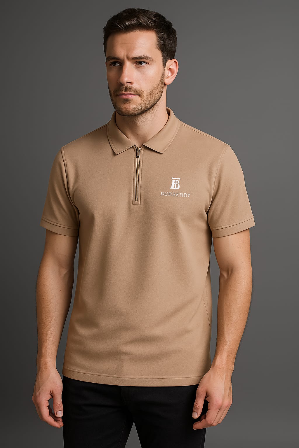 Men’s Zippered Polo Shirt