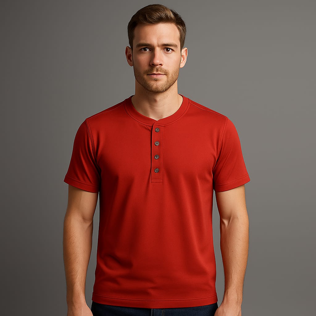 Men’s Button-Up Crew T-Shirts – Bold Casual Fit