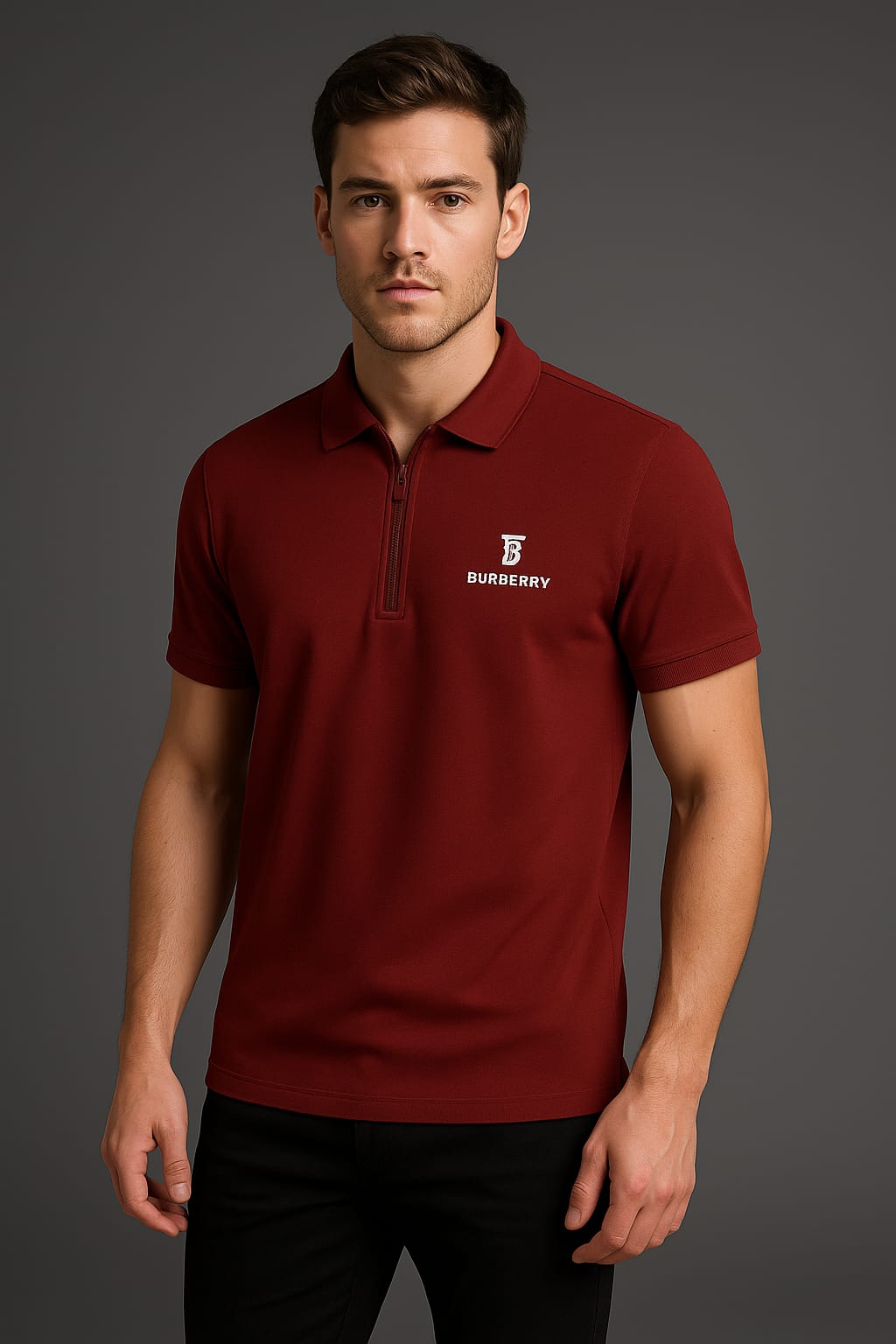 Men’s Zippered Polo Shirt