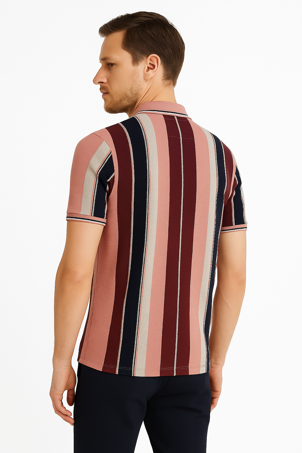 Vintage-Inspired Polo for Men – Contrast Stripe Detailing