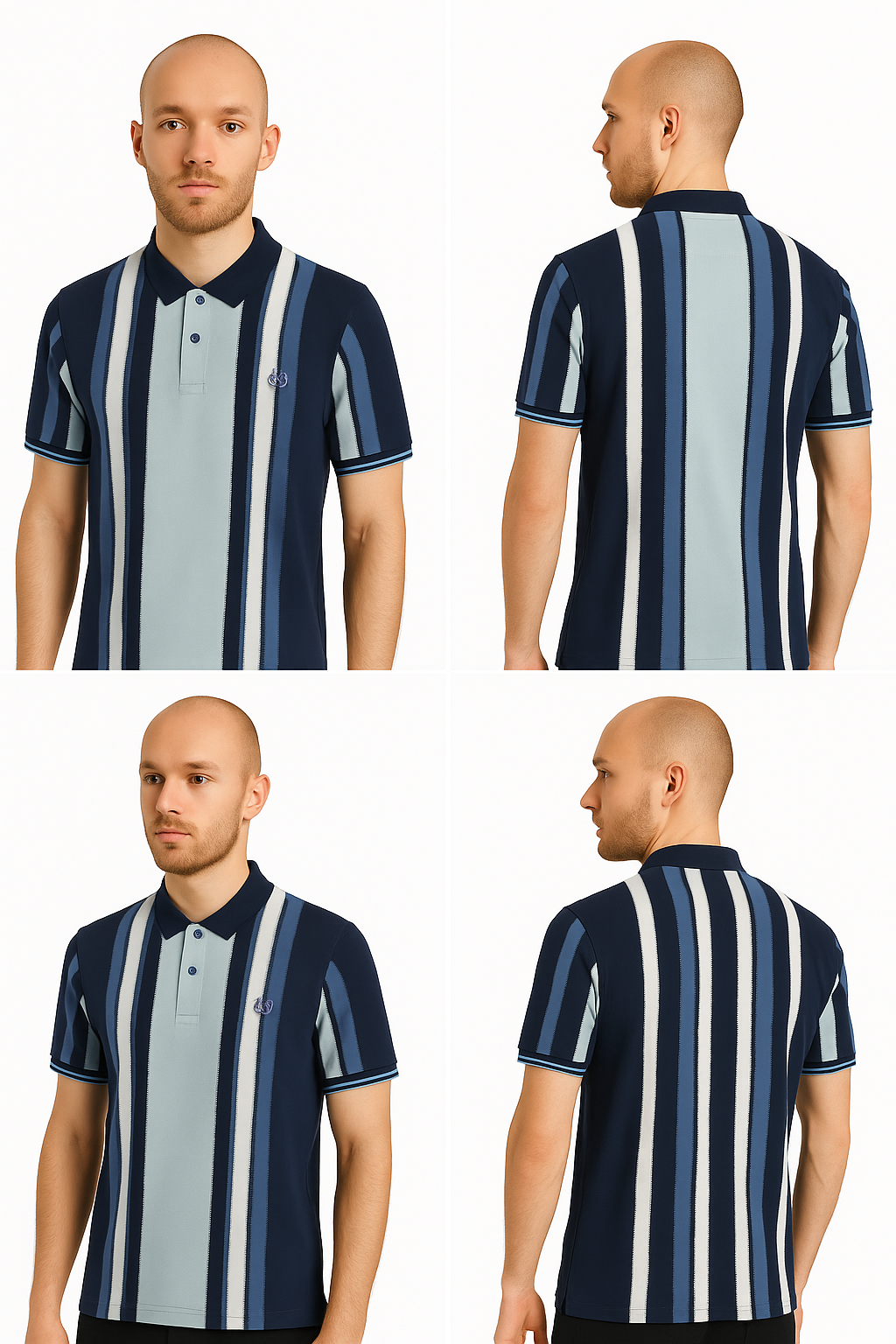 Vintage-Inspired Polo for Men – Contrast Stripe Detailing