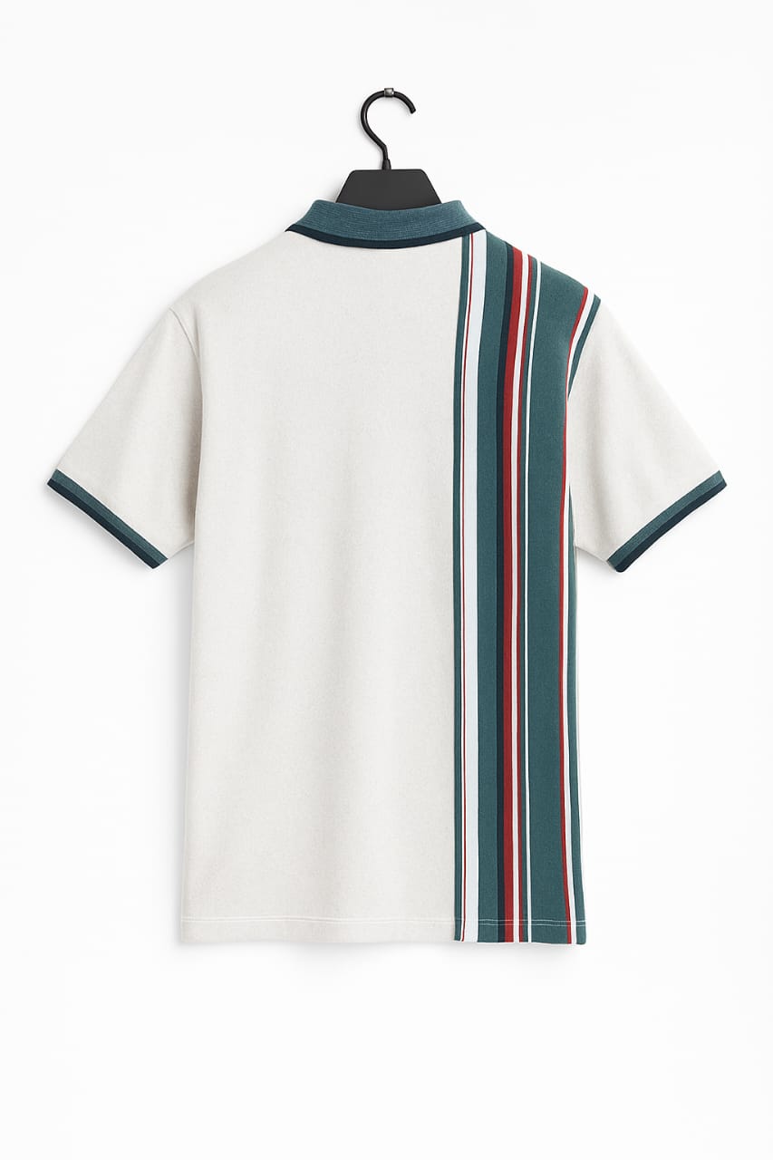 Vintage-Inspired Polo for Men – Contrast Stripe Detailing