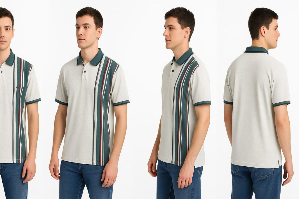 Vintage-Inspired Polo for Men – Contrast Stripe Detailing