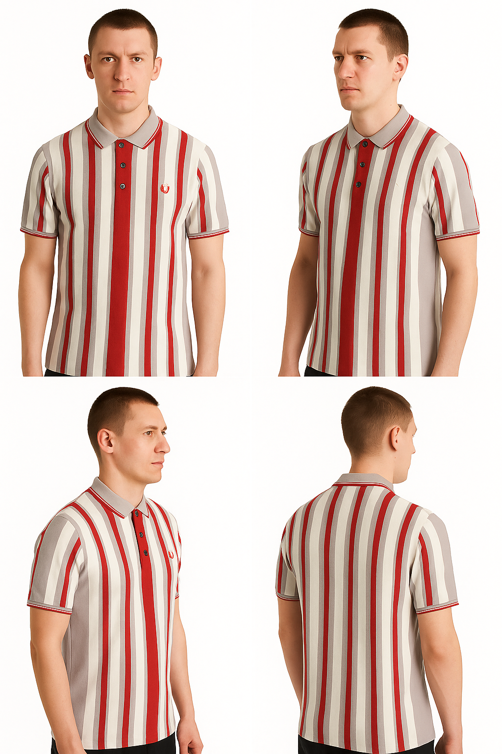 Vintage-Inspired Polo for Men – Contrast Stripe Detailing