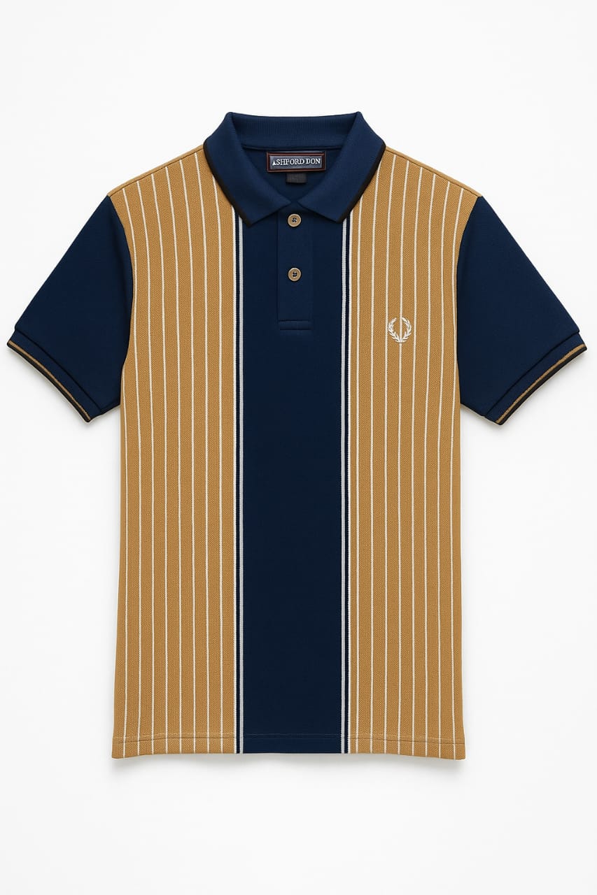 Vintage-Inspired Polo for Men – Contrast Stripe Detailing