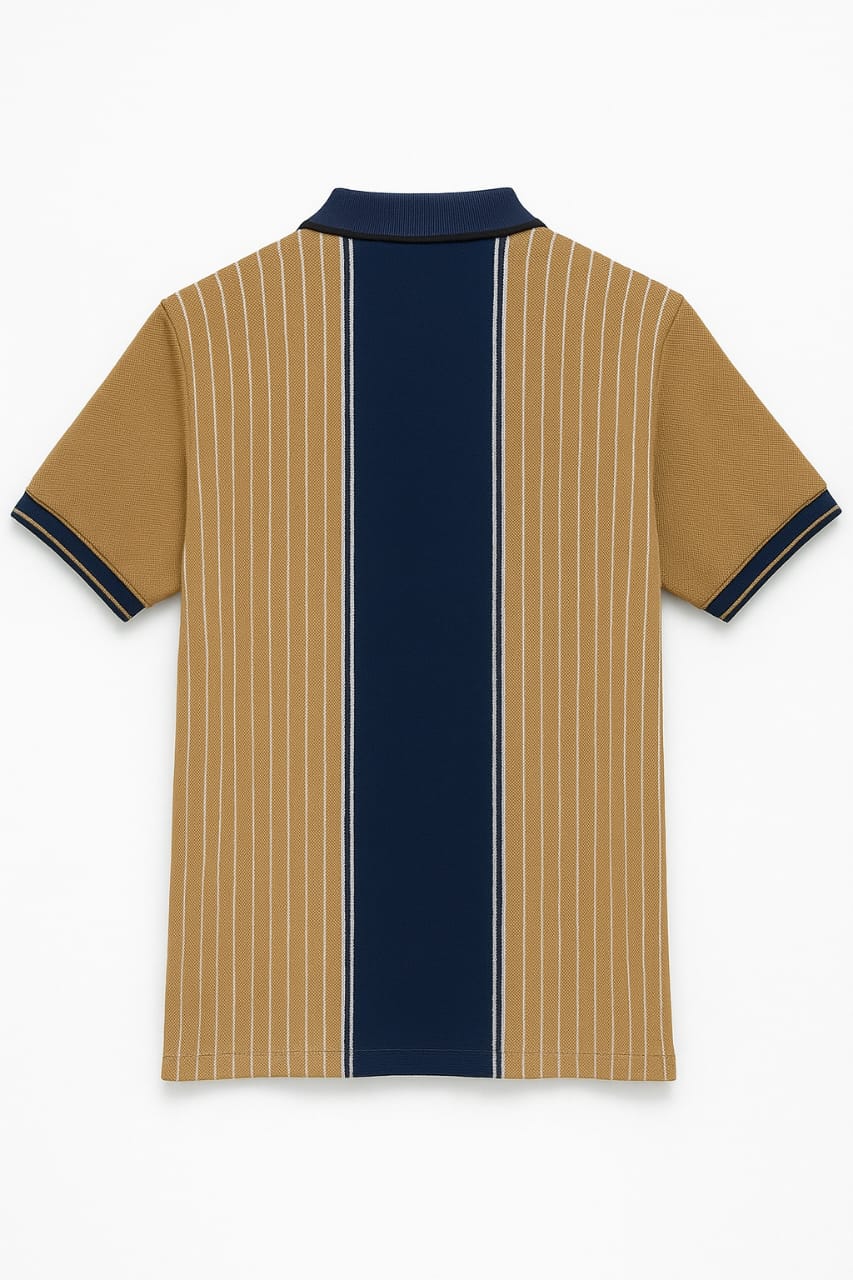 Vintage-Inspired Polo for Men – Contrast Stripe Detailing