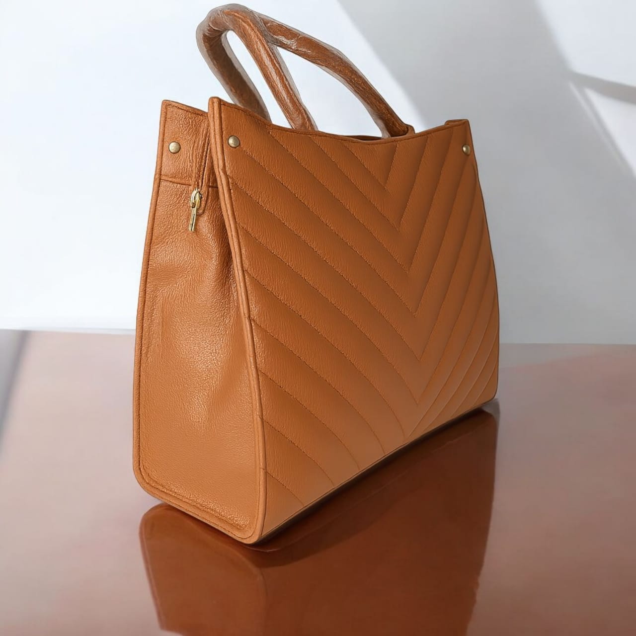 Neutral Chevron Work Bag