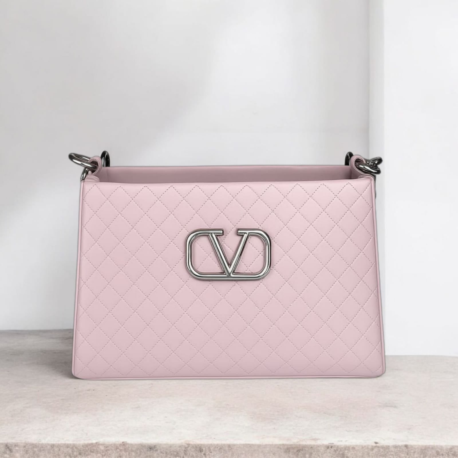 Valentino-Inspired Quilted Shoulder Bag