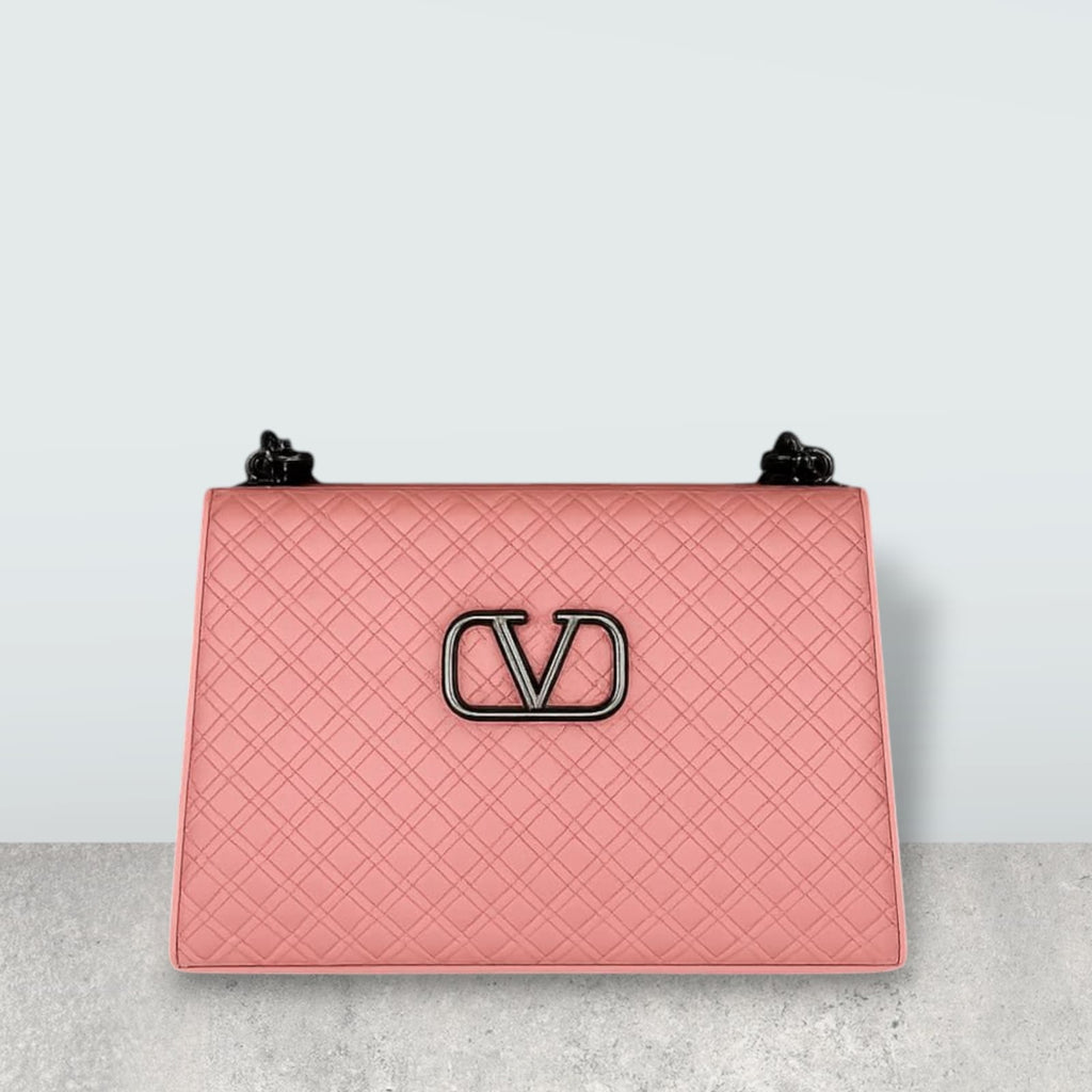 Valentino-Inspired Quilted Shoulder Bag