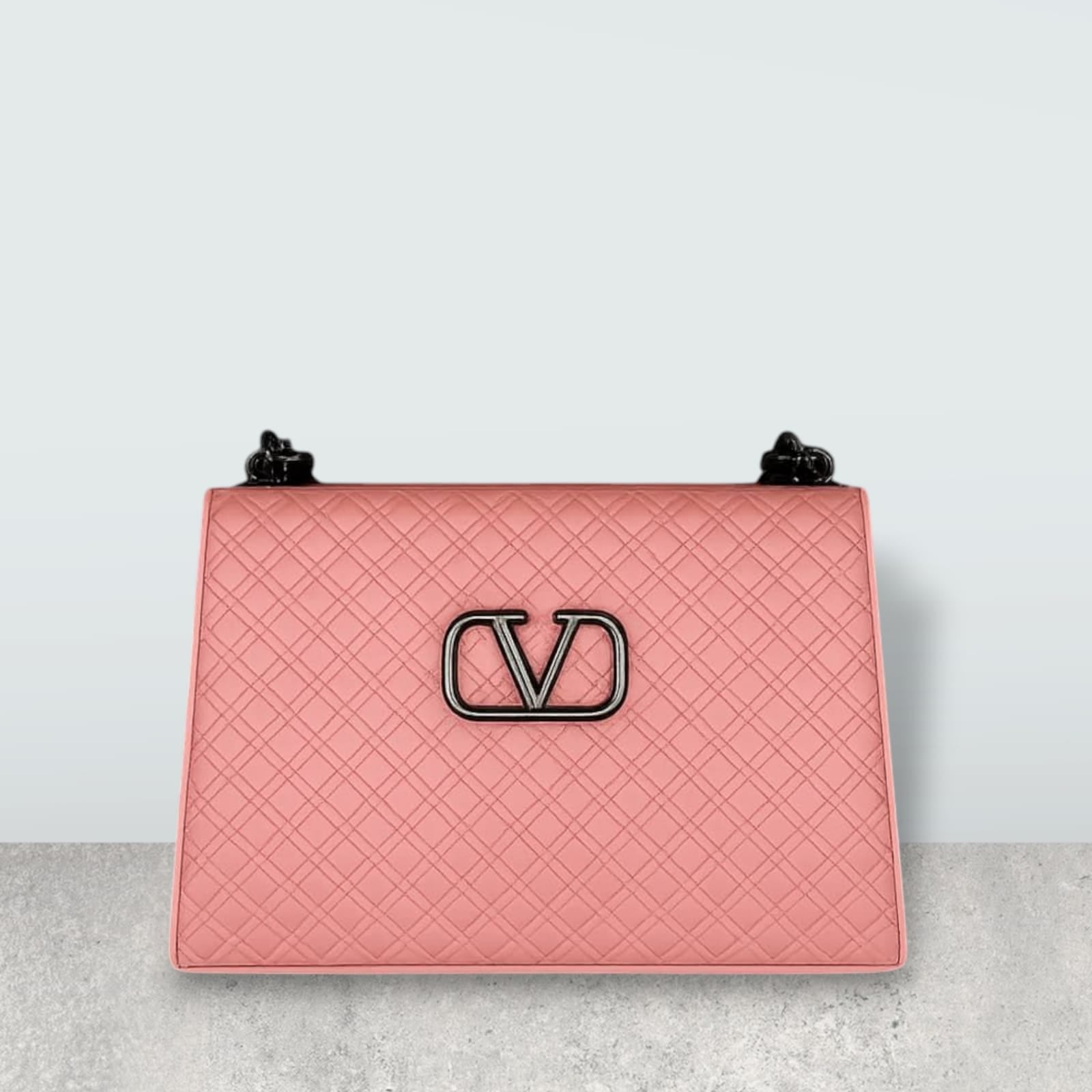 Valentino-Inspired Quilted Shoulder Bag