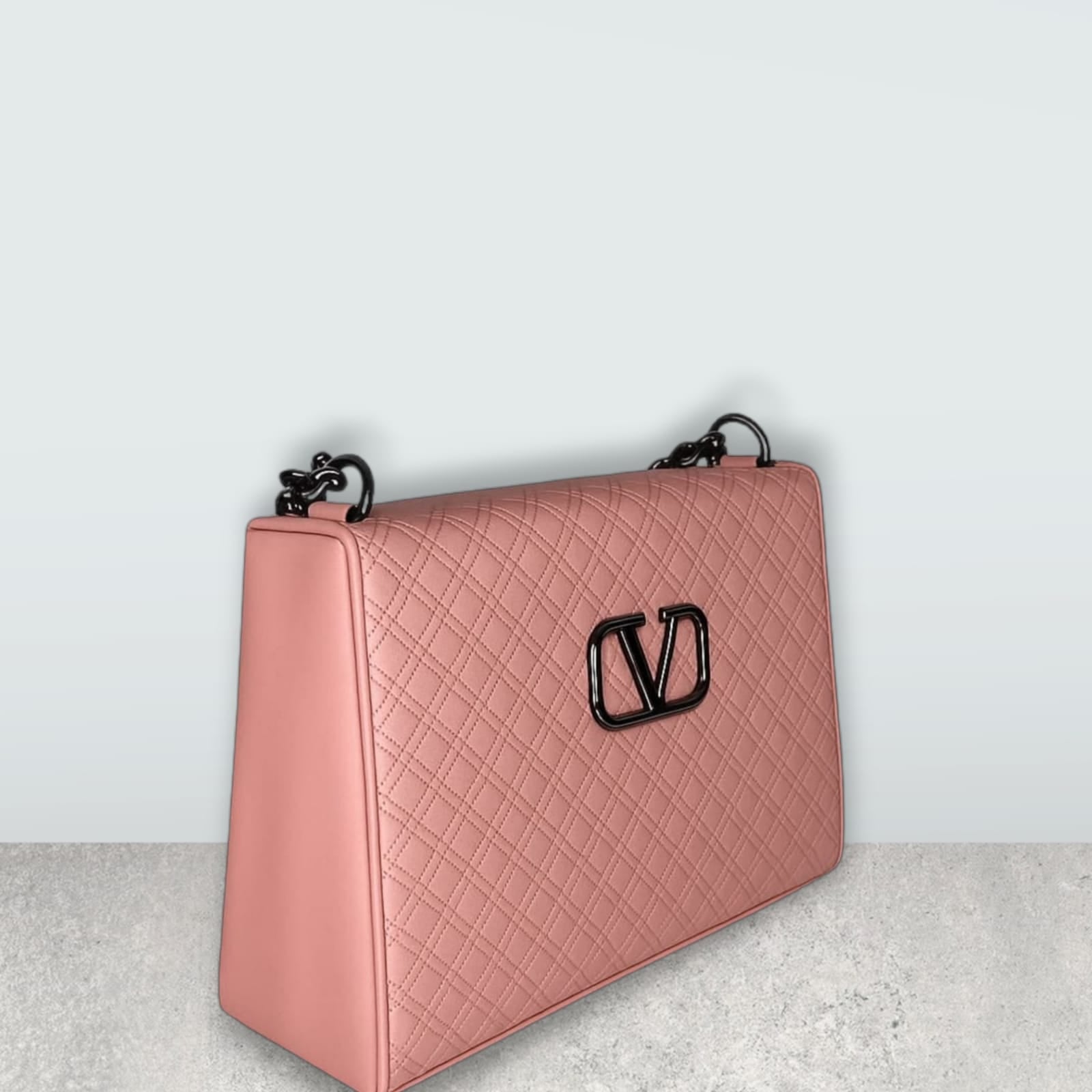 Valentino-Inspired Quilted Shoulder Bag