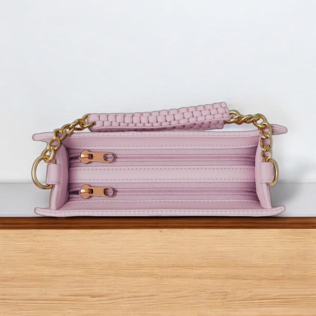 "Valentino Garavani Locò Shoulder Bag in Black with Gold-Tone Chain and Logo"