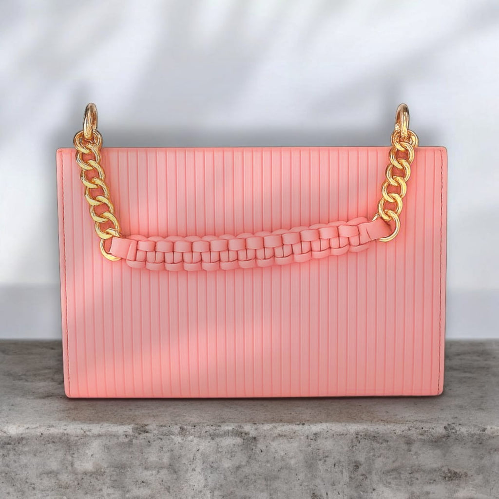 "Valentino Garavani Locò Shoulder Bag in Black with Gold-Tone Chain and Logo"