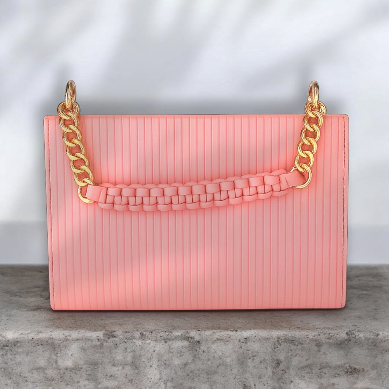 "Valentino Garavani Locò Shoulder Bag in Black with Gold-Tone Chain and Logo"