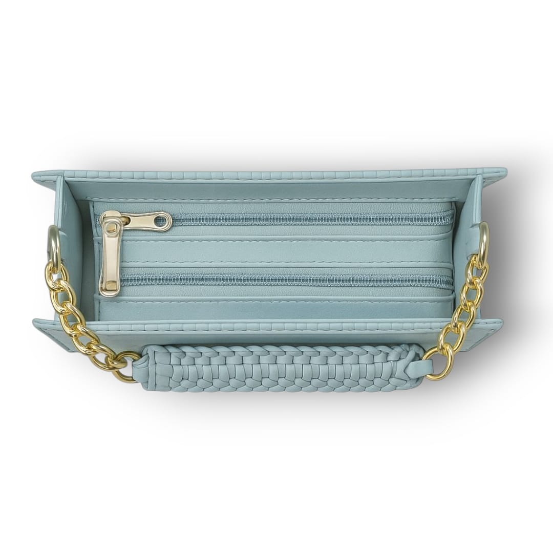 "Valentino Garavani Locò Shoulder Bag in Black with Gold-Tone Chain and Logo"